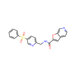 O=C(NCc1ccc(S(=O)(=O)c2ccccc2)cn1)c1cc2ccncc2o1 ZINC000205974172