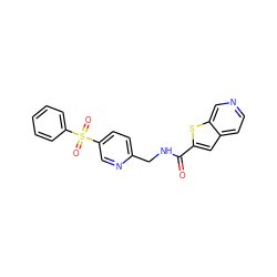 O=C(NCc1ccc(S(=O)(=O)c2ccccc2)cn1)c1cc2ccncc2s1 ZINC000224961809