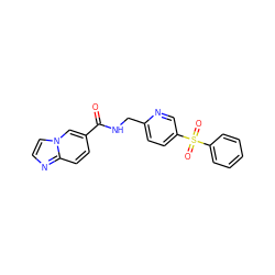 O=C(NCc1ccc(S(=O)(=O)c2ccccc2)cn1)c1ccc2nccn2c1 ZINC000205974149