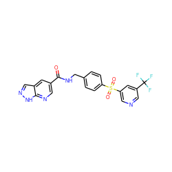 O=C(NCc1ccc(S(=O)(=O)c2cncc(C(F)(F)F)c2)cc1)c1cnc2[nH]ncc2c1 ZINC000169342472