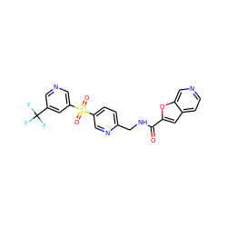 O=C(NCc1ccc(S(=O)(=O)c2cncc(C(F)(F)F)c2)cn1)c1cc2ccncc2o1 ZINC001772581414