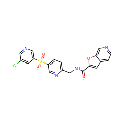 O=C(NCc1ccc(S(=O)(=O)c2cncc(Cl)c2)cn1)c1cc2ccncc2o1 ZINC001772604726