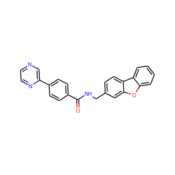 O=C(NCc1ccc2c(c1)oc1ccccc12)c1ccc(-c2cnccn2)cc1 ZINC001772616139