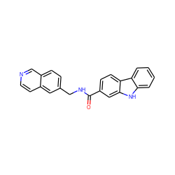 O=C(NCc1ccc2cnccc2c1)c1ccc2c(c1)[nH]c1ccccc12 ZINC001772606037