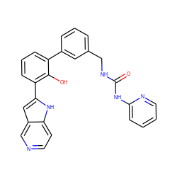 O=C(NCc1cccc(-c2cccc(-c3cc4cnccc4[nH]3)c2O)c1)Nc1ccccn1 ZINC000101045825