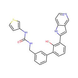 O=C(NCc1cccc(-c2cccc(-c3cc4cnccc4[nH]3)c2O)c1)Nc1ccsc1 ZINC000101401120