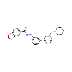 O=C(NCc1cccc(-c2cccc(CN3CCCCC3)c2)c1)c1ccc2c(c1)OCO2 ZINC000040952687