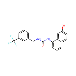 O=C(NCc1cccc(C(F)(F)F)c1)Nc1cccc2ccc(O)cc12 ZINC000013589058