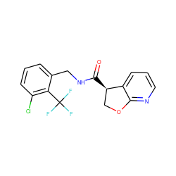 O=C(NCc1cccc(Cl)c1C(F)(F)F)[C@@H]1COc2ncccc21 ZINC000205624630