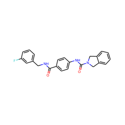 O=C(NCc1cccc(F)c1)c1ccc(NC(=O)N2Cc3ccccc3C2)cc1 ZINC000166881627