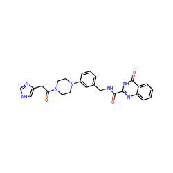 O=C(NCc1cccc(N2CCN(C(=O)Cc3c[nH]cn3)CC2)c1)c1nc2ccccc2c(=O)[nH]1 ZINC000114403325