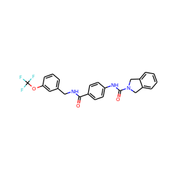 O=C(NCc1cccc(OC(F)(F)F)c1)c1ccc(NC(=O)N2Cc3ccccc3C2)cc1 ZINC000165954338