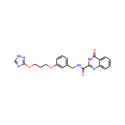 O=C(NCc1cccc(OCCCOc2nc[nH]n2)c1)c1nc2ccccc2c(=O)[nH]1 ZINC000114404522