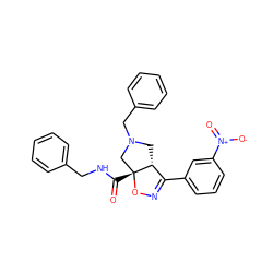 O=C(NCc1ccccc1)[C@@]12CN(Cc3ccccc3)C[C@@H]1C(c1cccc([N+](=O)[O-])c1)=NO2 ZINC000059818399