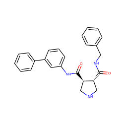 O=C(NCc1ccccc1)[C@@H]1CNC[C@H]1C(=O)Nc1cccc(-c2ccccc2)c1 ZINC000084728485