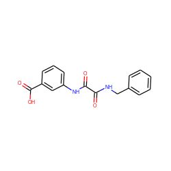 O=C(NCc1ccccc1)C(=O)Nc1cccc(C(=O)O)c1 ZINC000002255610