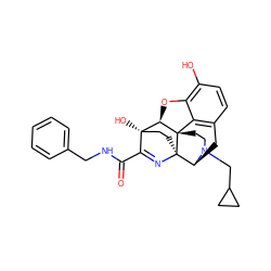 O=C(NCc1ccccc1)C1=N[C@@]23CC[C@]1(O)[C@H]1Oc4c(O)ccc5c4[C@@]12CCN(CC1CC1)[C@H]3C5 ZINC000299825489