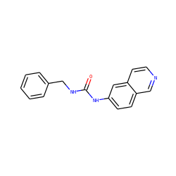 O=C(NCc1ccccc1)Nc1ccc2cnccc2c1 ZINC000012354218