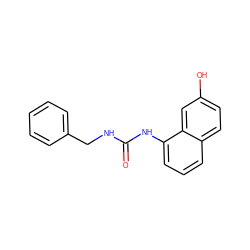 O=C(NCc1ccccc1)Nc1cccc2ccc(O)cc12 ZINC000013471108