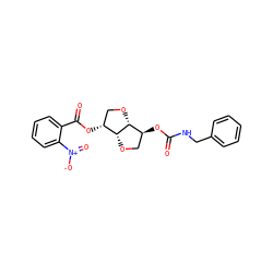 O=C(NCc1ccccc1)O[C@H]1CO[C@@H]2[C@H](OC(=O)c3ccccc3[N+](=O)[O-])CO[C@H]12 ZINC000045317764