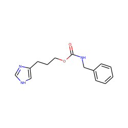 O=C(NCc1ccccc1)OCCCc1c[nH]cn1 ZINC000001539575