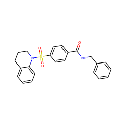 O=C(NCc1ccccc1)c1ccc(S(=O)(=O)N2CCCc3ccccc32)cc1 ZINC000002709801