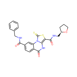 O=C(NCc1ccccc1)c1ccc2c(=O)[nH]c3c(C(=O)NC[C@H]4CCCO4)sc(=S)n3c2c1 ZINC000002956592