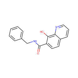 O=C(NCc1ccccc1)c1ccc2cccnc2c1O ZINC000040576189