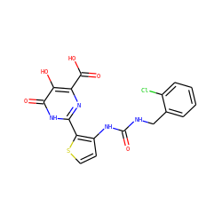 O=C(NCc1ccccc1Cl)Nc1ccsc1-c1nc(C(=O)O)c(O)c(=O)[nH]1 ZINC000006142726