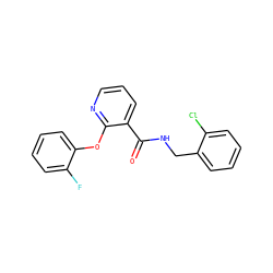 O=C(NCc1ccccc1Cl)c1cccnc1Oc1ccccc1F ZINC000028460879