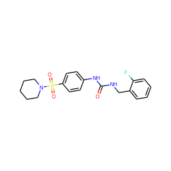 O=C(NCc1ccccc1F)Nc1ccc(S(=O)(=O)N2CCCCC2)cc1 ZINC000043186543