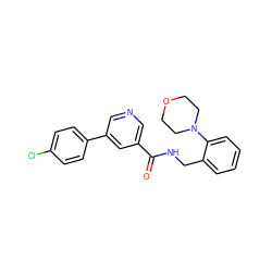 O=C(NCc1ccccc1N1CCOCC1)c1cncc(-c2ccc(Cl)cc2)c1 ZINC000064527647