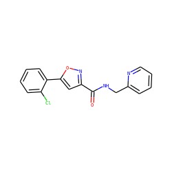 O=C(NCc1ccccn1)c1cc(-c2ccccc2Cl)on1 ZINC000000815178
