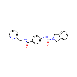 O=C(NCc1ccccn1)c1ccc(NC(=O)N2Cc3ccccc3C2)cc1 ZINC000167520669