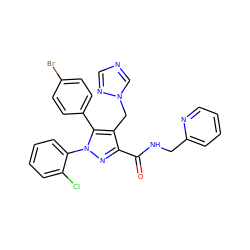 O=C(NCc1ccccn1)c1nn(-c2ccccc2Cl)c(-c2ccc(Br)cc2)c1Cn1cncn1 ZINC000049762793