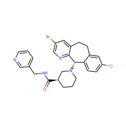 O=C(NCc1cccnc1)[C@@H]1CCCN([C@H]2c3ccc(Cl)cc3CCc3cc(Br)cnc32)C1 ZINC000003950886