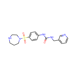 O=C(NCc1cccnc1)Nc1ccc(S(=O)(=O)N2CCCNCC2)cc1 ZINC000096271683