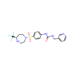 O=C(NCc1cccnc1)Nc1ccc(S(=O)(=O)N2CCN[C@@H](C(F)(F)F)CC2)cc1 ZINC000096271677