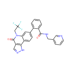 O=C(NCc1cccnc1)c1ccccc1-c1ccc2c3[nH]ncc3c(=O)n(CC(F)(F)F)c2c1 ZINC000220079301