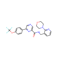 O=C(NCc1cccnc1N1CCOCC1)c1cncc(-c2ccc(OC(F)(F)F)cc2)n1 ZINC000034884201