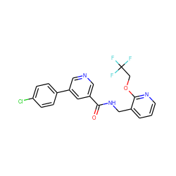 O=C(NCc1cccnc1OCC(F)(F)F)c1cncc(-c2ccc(Cl)cc2)c1 ZINC000034884344