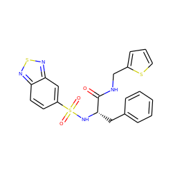 O=C(NCc1cccs1)[C@H](Cc1ccccc1)NS(=O)(=O)c1ccc2nsnc2c1 ZINC000066262273