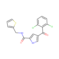 O=C(NCc1cccs1)c1cc(C(=O)c2c(Cl)cccc2Cl)c[nH]1 ZINC000001406365