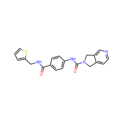 O=C(NCc1cccs1)c1ccc(NC(=O)N2Cc3ccncc3C2)cc1 ZINC000166584463