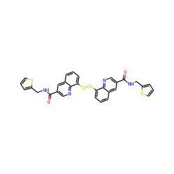 O=C(NCc1cccs1)c1cnc2c(SSc3cccc4cc(C(=O)NCc5cccs5)cnc34)cccc2c1 ZINC001772608728