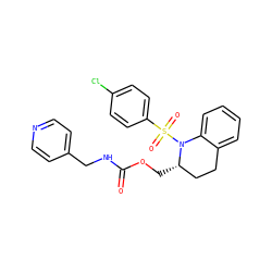 O=C(NCc1ccncc1)OC[C@H]1CCc2ccccc2N1S(=O)(=O)c1ccc(Cl)cc1 ZINC000028880154