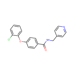 O=C(NCc1ccncc1)c1ccc(Oc2ccccc2Cl)cc1 ZINC000299868895