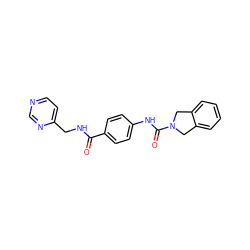 O=C(NCc1ccncn1)c1ccc(NC(=O)N2Cc3ccccc3C2)cc1 ZINC000166005839