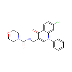 O=C(NCc1cn(-c2ccccc2)c2cc(Cl)ccc2c1=O)N1CCOCC1 ZINC000096170290