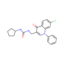 O=C(NCc1cn(-c2ccccc2)c2cc(Cl)ccc2c1=O)NC1CCCC1 ZINC000096170275